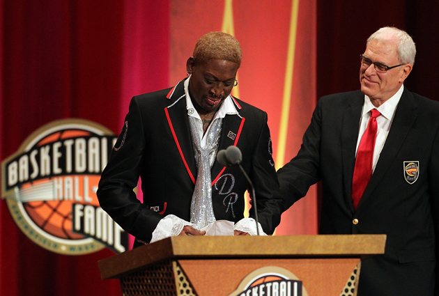 Rodman pendant la cérémonie Hall Of Fame